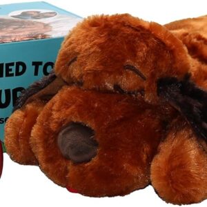 Snuggle Puppy Heartbeat Stuffed Toy for Dogs - Pet Anxiety Relief and Calming Aid - Brown