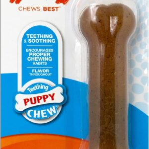 Nylabone Gentle Puppy Dog Teething Chew Toy Bone, Chicken Flavour, Small, for Puppies Up to 11 kg