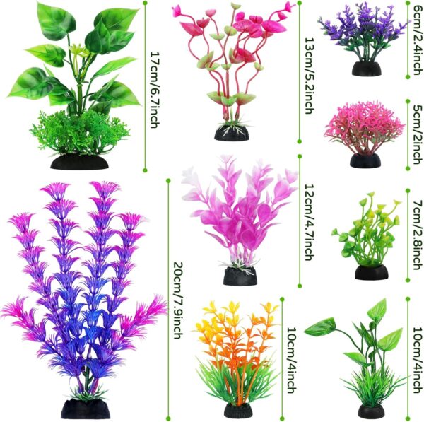 QUOZUO Aquarium Decorations Plants, 20pcs Aquarium Decor Plants, Colorful Fish Tank Accessories, Fish Tank Plants Plastic Decoration for Aquariums - Image 3