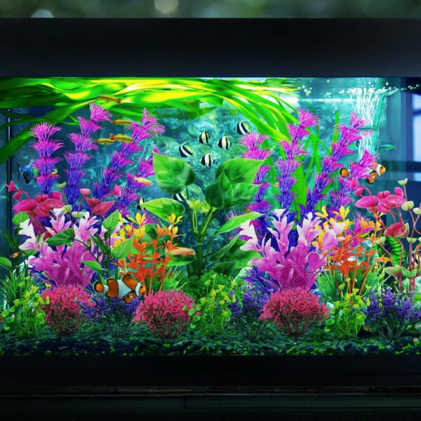 QUOZUO Aquarium Decorations Plants, 20pcs Aquarium Decor Plants, Colorful Fish Tank Accessories, Fish Tank Plants Plastic Decoration for Aquariums - Image 5