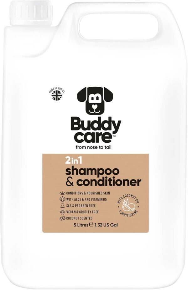 2in1 Dog Shampoo & Conditioner by Buddycare | Coconut Scented | With Aloe Vera and Pro Vitamin B5 (5L)