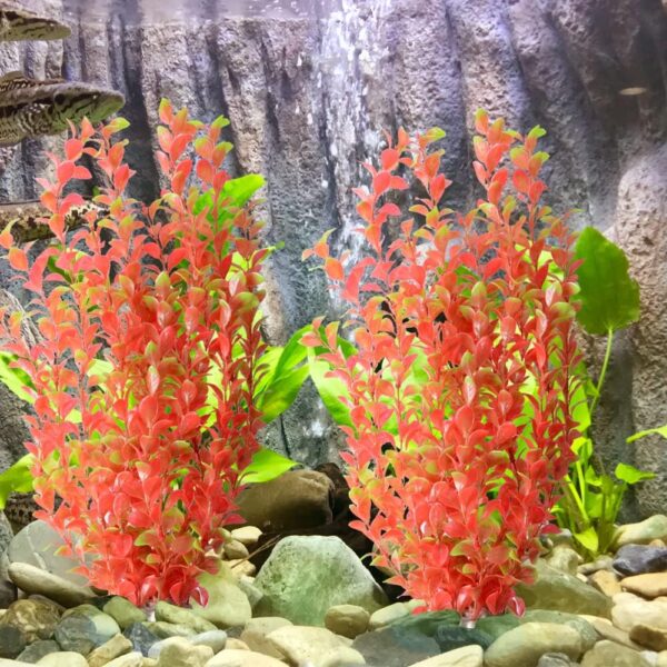 Saim Aquarium Artificial Plastic Plants Decor Fish Tank Ornament 16" Height Assorted Color - Image 3