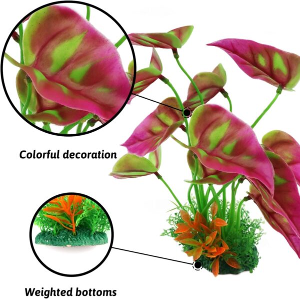 QUOZUO 20pcs Aquarium Decorations Plants, Aquarium Decor Colorful Plants, Fish Tank Accessories, Fish Tank Plant Plastic Decoration for Aquariums, Small to Large - Image 2