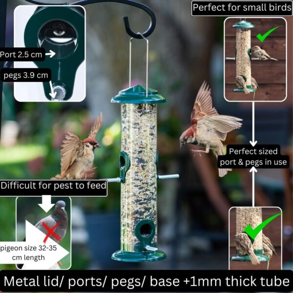 PROVIDE Easy Clean Bird Seed Feeder, bird feeders for small birds, Easy dissemble wild Bird Feeders. Hanging Bird Feeder,metal bird feeder for seeds. Garden Bird Feeding Station, garden bird feeders - Image 4