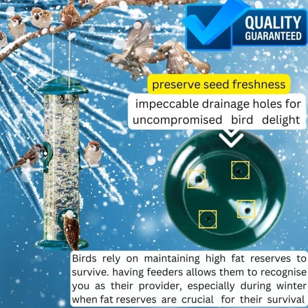 PROVIDE Easy Clean Bird Seed Feeder, bird feeders for small birds, Easy dissemble wild Bird Feeders. Hanging Bird Feeder,metal bird feeder for seeds. Garden Bird Feeding Station, garden bird feeders - Image 3