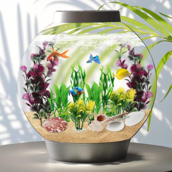 QUOZUO 16pcs Aquarium Decorations Colorful Plants with Natural Shells, Fish Tank Accessories, Fish Tank Plants Plastic Decoration for Aquariums - Image 3