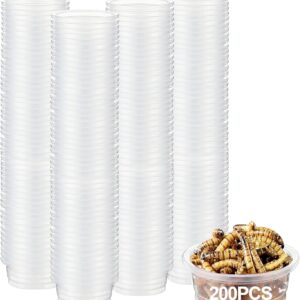 ANCKNE 200 pcs 0.5oz Crested Gecko Food and Water Feeding Cups | Reptile Feeder Bowls | for Lizard and Other Small Pet Ledge Accessories Supplies