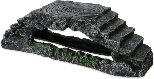 ANMOO Reptile Hide Shelter Tortoise Habitat Simulation Fish Tank Decoration,Large Turtle Basking Platform for Aquariums