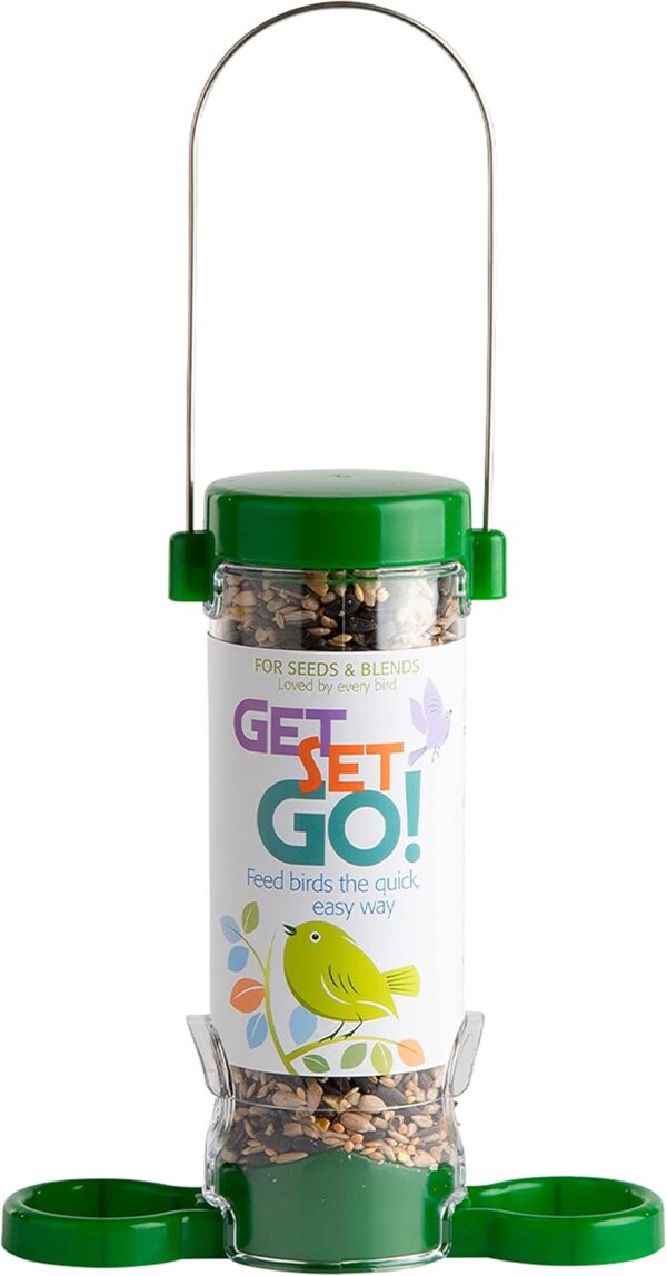 Bird Feeders Hanging Garden Bird Feeder - Jacobi Jayne® Get Set Go™ Hanging Seed Feeder For Wild And Garden Birds - Easy Clean Birdfeeder Perfect For Seed Blends And Bird Table Mixes