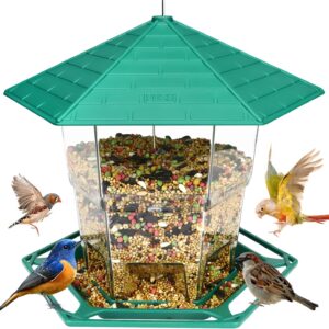 Bird Feeders for Outside Hanging Bird Feeder Adjustable Wild Bird Seed Feeder Large Capacity Hummingbird Feeder Squirrel Proof Bird Feeder Birds Food Container Waterproof Outdoor Garden Yard Decor