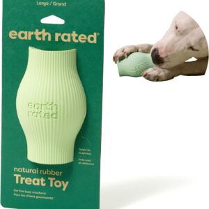 Earth Rated Treat Dispensing Dog Toy, Enrichment Toy for Adult and Puppy Dogs, Slow Feeder, Dishwasher and Freezer-Safe, Natural Rubber, Large, Green