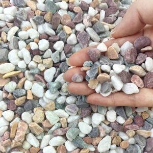 FANTIAN 2 lbs Mixed Color Gravel for Aquarium, 6-9mm Decorative Pebbles for Succulent Plant Pots Vase Fish Tanks Gravel and Outdoor Decorative Garden Stones