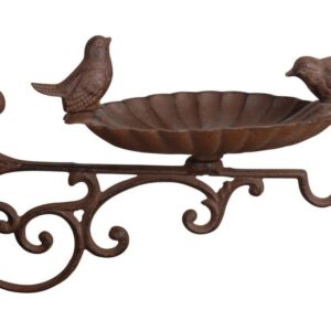 Fallen Fruits FB163 Bird Bath/Feeder with Wall Bracket-Brown,23.6 x 28.1 x 23.4 cm