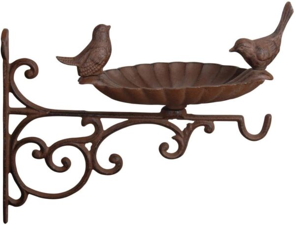 Fallen Fruits FB163 Bird Bath/Feeder with Wall Bracket-Brown,23.6 x 28.1 x 23.4 cm