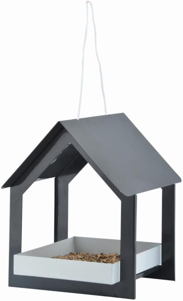 Fallen Fruits FB407 Ltd METAL HANGING BIRD TABLE Feeder, Grey