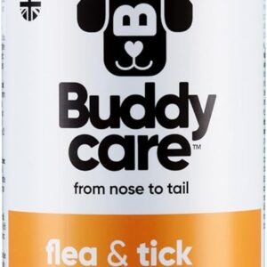 Flea & Tick Dog Shampoo by Buddycare | Eliminates Fleas, Ticks & Mites | Deep Cleansing Shampoo for Dogs, Tea Tree & Eucalyptus Flea Shampoo for Dogs (1L)