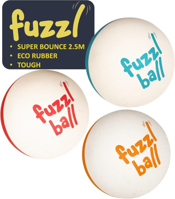 Fuzzl Ball Super Bounce Dog Balls 6cm - 3 Pack Super Bouncy Tough Dog Toys Tennis Ball Alternative Perfect for Ball Launchers for Aggressive Chewers