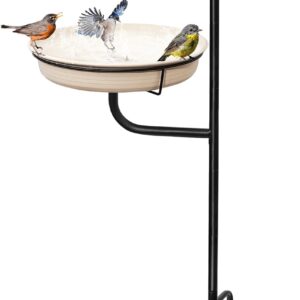 Giyiprpi Freestanding Birdbaths Bowl Outdoor, Free Standing Garden Bird Bath Bird Feeder & Bird Bath Bowl, Detachable Decoration Spa Birdfeeder for Garden Patio Yard Lawn, 4 Spiky Metal Stake (C)