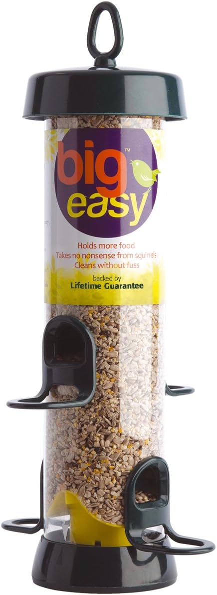 Hanging Bird Feeders For Small Birds - Jacobi Jayne® Bigeasy™ Medium Seed Bird Feeders For Wild And Garden Birds - Squirrel-Resistant Bird Feeder With Built In Hanging Ring.