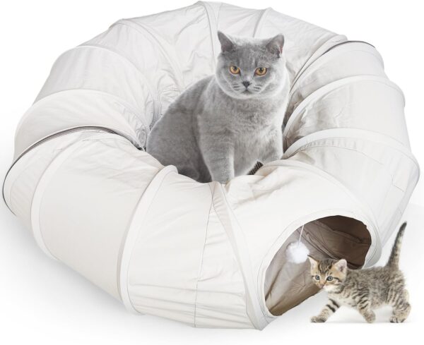 Hibtn Cat Tunnel Bed For Summer Cat Nest Cat Toy Cat Cave Rabbit Tunnels And Hides Cat Channel Donut Circle Shape Foldable Cat Drill Hole Tent Breathable Four Seasons Universal