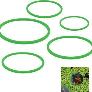 Jeffdad 5pcs Aquarium Floating Plant Rings, Foam Floaters Plant Corral Fish Feeding Ring Aquarium Feeding Ring, for Intercepts Floating Plants(Green)