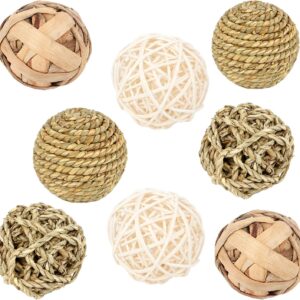 Jubaopen 8PCS Animal Fun Balls Chew Rattan Balls Small Rattan Balls for Various Types of Small Animals