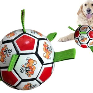 LZHDZQD Dog Toys, Dog Football, Dog Football Toys with Grab Tabs for Indoor Outdoor Garden Water Beach Play Tug, Interactive Dog Toys For Boredom For Small Medium Dogs