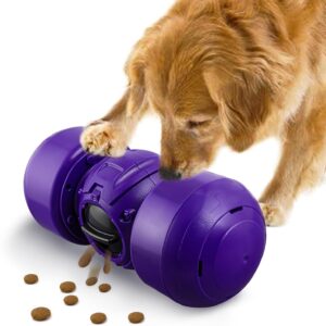 Leipple Interactive Dog Toy for Large Dogs, Rolling Dog Treat Dispenser Slow Feeder, Automatic Durable Puzzle Toy Slow Feeder for Improve IQ, Reduce Boredom, Medium Large Dogs (Purple)