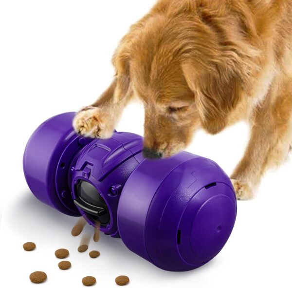 Leipple Interactive Dog Toy for Large Dogs, Rolling Dog Treat Dispenser Slow Feeder, Automatic Durable Puzzle Toy Slow Feeder for Improve IQ, Reduce Boredom, Medium Large Dogs (Purple)