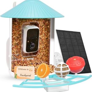 NETVUE Birdfy Pro- Bird Feeder Camera, Auto Record Videos & Notify When Bird Visits, Bird Feeders with Wider Perch, Suet Ball Holder, DIY Add-ons, Bird Camera, Birthday Gifts for Mum/Dad/Bird Lovers