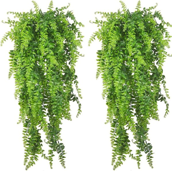 PINVNBY Artificial Hanging Vines Plants Reptile Tank Habitat Decorations Climbing Terrarium Plant with Suction Cup for Bearded Dragons Lizards Geckos Snake Pets Hermit Crab