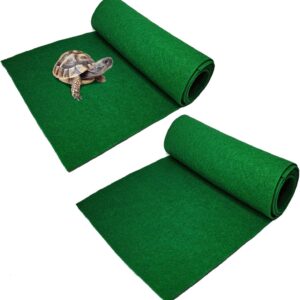 PINVNBY Reptile Carpet Lizards Bedding Pet Cage Mat Supplies Geckos Terrarium Substrate Liner With Fiber for Chamelon Bearded Dragon Turtles Iguana Snakes 2PCS