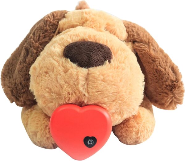 QKTYB Puppy Toy with Heartbeat, Puppies Separation Anxiety Dog Toy Soft Plush Sleeping Buddy Behavioral Aid Toy Puppy Heart Beat Toy for Puppies Dog Pet (Dog)