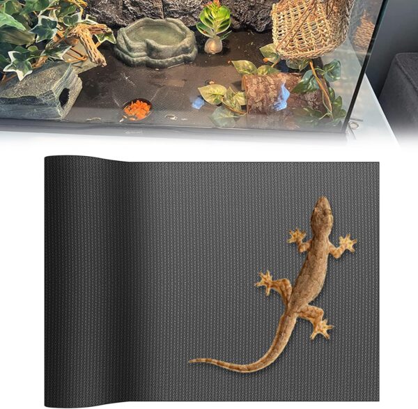 Reptile Carpet, 44.5*100CM tortoise bedding, Tortoise Bedding Carpet Mat, EVA Pet Mat Terrarium Liner for Snakes, Turtles, Chameleon, Tortoise, Gecko, Bearded Dragon, Iguana and other reptile(Black)