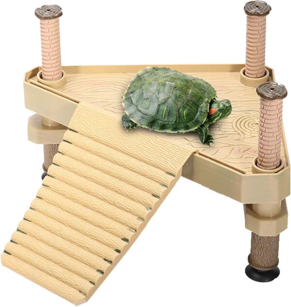 RoseFlower Turtles Basking Platform Floating Turtle Reptile Climbing Pier and Basking Platform Aquarium Tortoise Salamander Pier Fish Tank Accessories for Turtles, Frogs, Newts and Salamanders -S