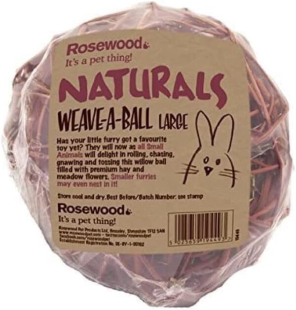 Rosewood Naturals Edible Gnaw Weave-A-Ball, Large, Toy for Small Animals