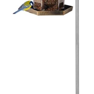 Shepherds Hook, Bird Feeder for Outdoor, 234 cm Tall Stainless Steel Heavy Duty Poles with 5 Prongs Base, Suitable for Lanterns, Garden Lights, Wedding Decors, 1 Pack