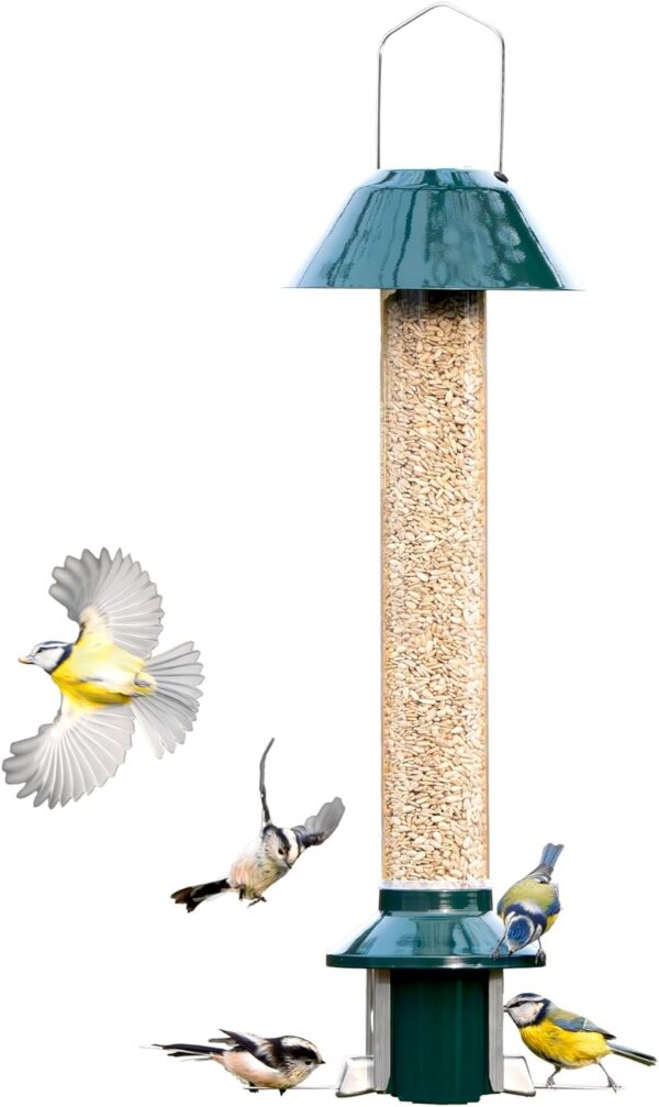 Squirrel Proof Wild Bird Feeder 2l Capacity - Roamwild PestOff 2.0 (Mixed Seed/Sunflower Heart Feeder)