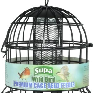 Supa Premium Wild Bird Cage Seed & Sunflower Hearts Feeder, Deters Squirrels and Larger Birds Such As Doves & Pigeons