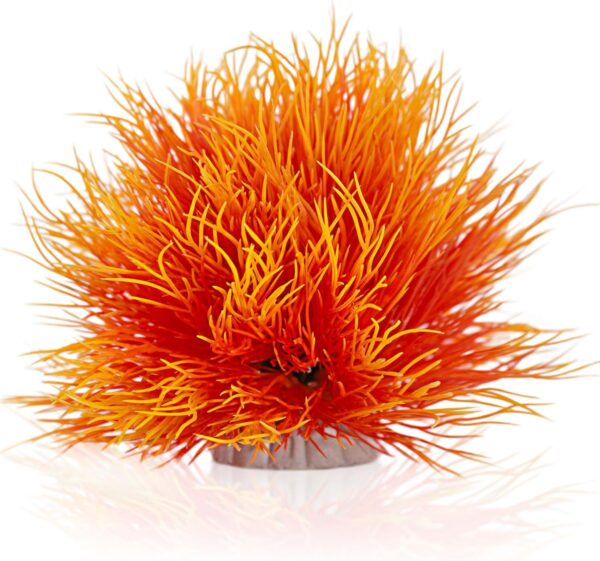 TAOMYPETS Fish Tank Decorations Aquarium Plants Plastic Artificial Décor (Orange)