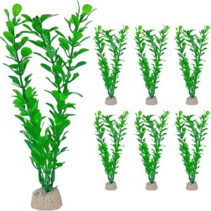 TYGFRT 6 Fish Tank Artificial Plants, Aquarium Aquatic Plant Accessories, Fish Tank Plants, Aquarium Decorations, Aquarium Plastic Aquatic Plants, Fish Tank Accessories and Ornaments (Green)