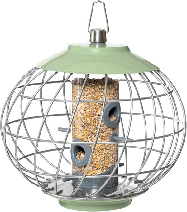 The Nuttery HELD04 Helix Seed Squirrel Proof Bird Feeder, Celadon Green