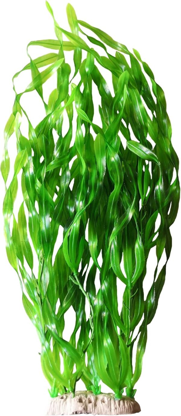 WEkiva Green Leaves Aquarium Décor Plastic Plants Large 21 Inches Tall 6502