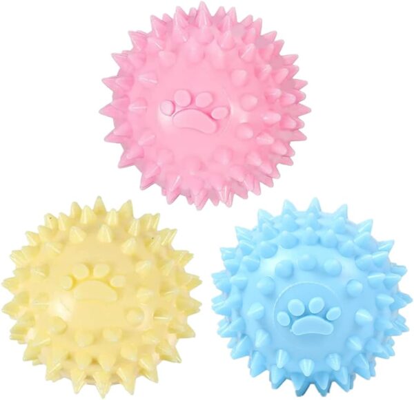 WTUSGA 3 PCS Pet Training Ball Floatable Dog Pool toy Dogs Chew Spiky Ball for Puppy, Ideal for Medium and Small Dogs Teeth Cleaning Supplies