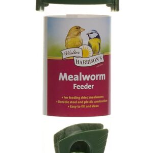 Walter Harrison's Wild Bird Flip Top Green Hanging Mealworm Garden Bird Feeder - Small - 22 cm