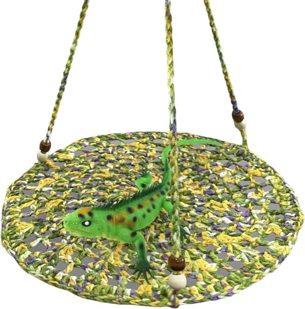 Yanmucy Bearded Dragon Hammock Handmade Lizard Toy Reptile Tank Accessories Great for Bearded Dragons Geckos Chameleon and Other Reptiles (Colourful green)