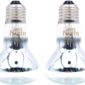 ANCLLO 2pcs Transparent Reptile Heating Bulbs, Durable Infrared Heat Lamp Warming Light Bulb Pet Light for Reptile and Amphibian Lizard Tortoise Spider Snake Chameleon 220-230V(100W)