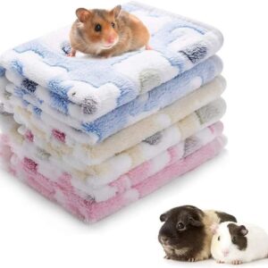 ASOCEA 3 Pack Guinea Pigs Blankets Hamster Bedding Small Animal Fleece Cage Liners Soft Warm Sleep Mat Pad Pet Bedding Towels Flannel Throw for Guinea Pig Hamster Small Rabbit