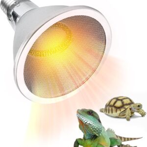 Bonlux 100W Heat Bulb for Reptiles,E27 Par30 Infrared Carbon Reptile Heat Lamp Bulb,No Light Reptile Bulb,Tortoise Heat Lamp Basking Bulb for Bearded Dragon,Leopard,Gecko,Chick,Puppy-1Pack