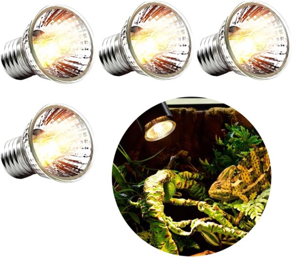 E27 Reptile Heating Bulb, Heat Lamp Bulb 50W UVA UVB Basking Bulbs for Reptiles, Sunbathe Heat Lamp for Tortoise Lizard Chicks Gecko Chameleon Amphibian Insulation Calcium Supplementation